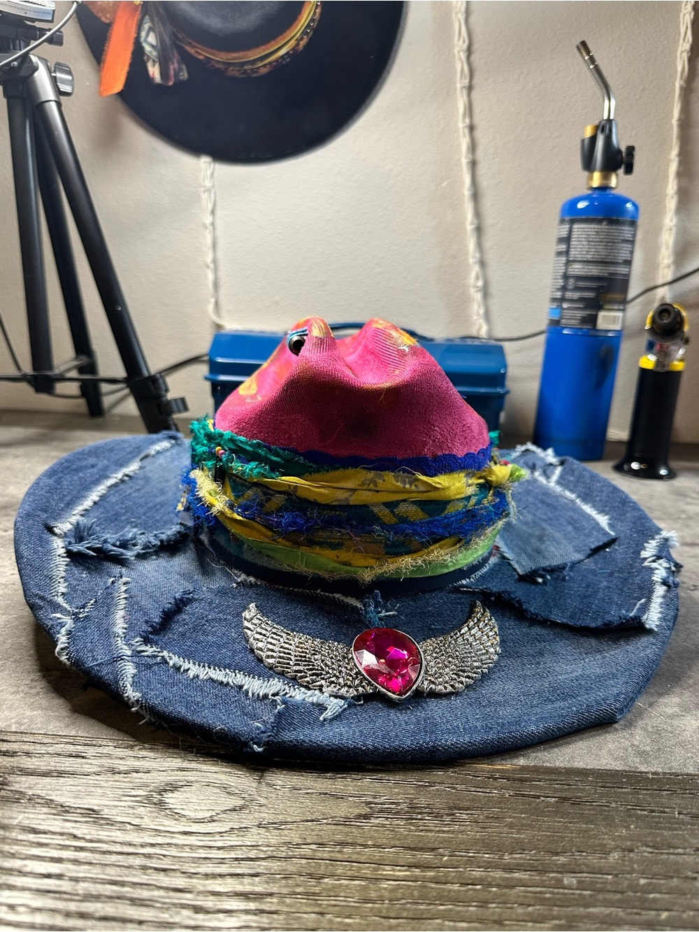 NWT Denim Cowgirl Hat